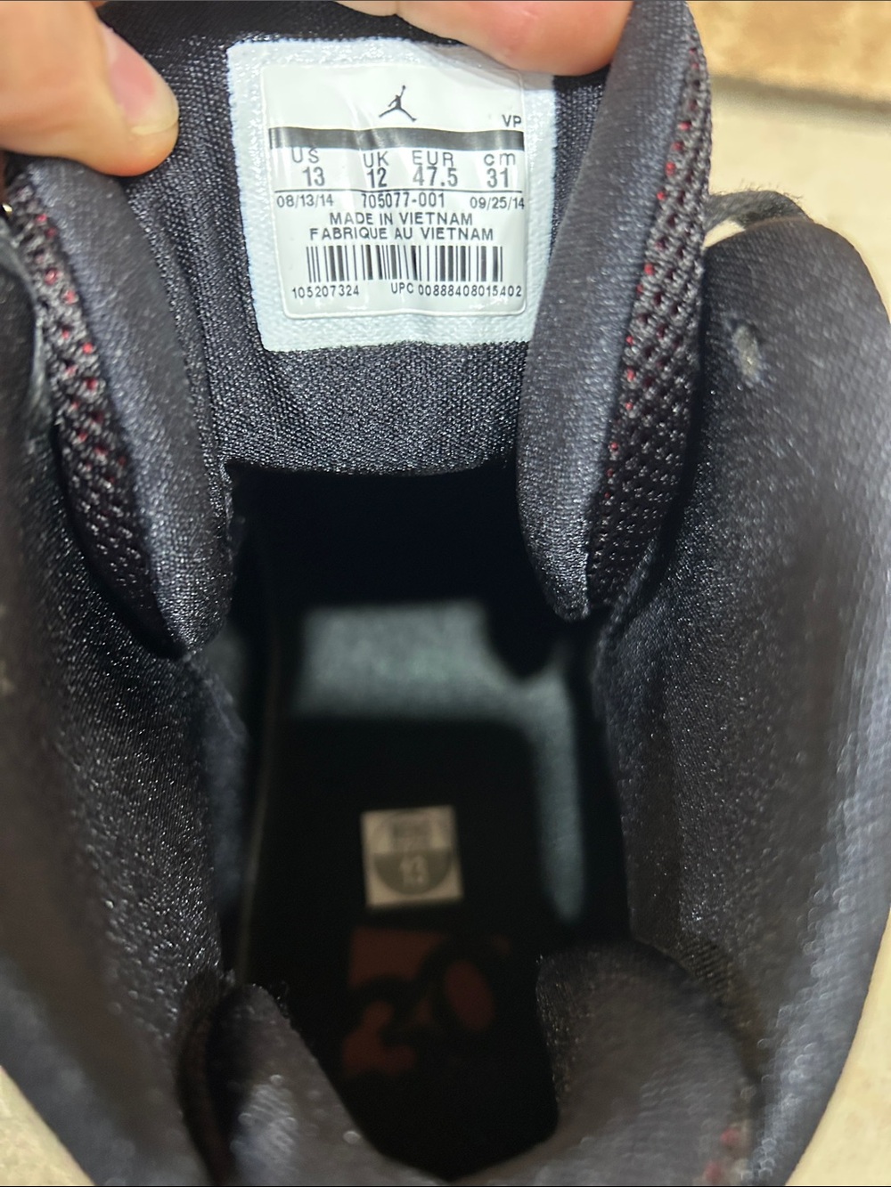 Jordan Air Imminent 705077-001 Black Red Basketball Sneakers Shoes Mens US Sz 13 - Picture 8 of 9